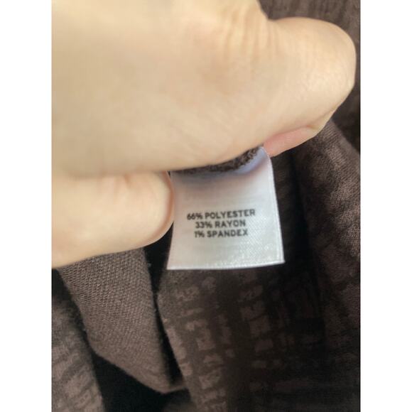 Halogen Brown Mixed Media Print Sz 4 Straight Pencil Printed Skirt - Picture 6 of 7